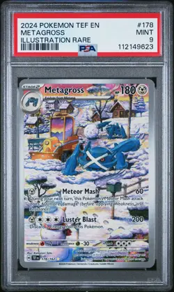 2024 POKEMON TEF EN-TEMPORAL FORCES ILLUSTRATION RARE #178 METAGROSS PSA 9 - Image 1