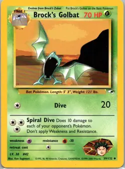 Pokemon TCG Brocks Golbat 39/132 Gym Heroes NM - Image 1