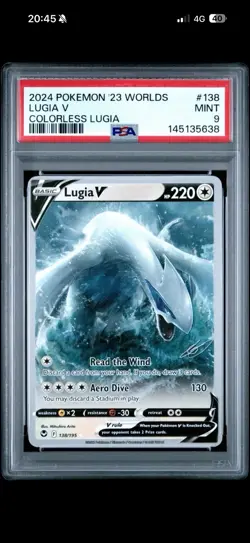 PSA 9 - Lugia V 138/195 Worlds 2023 Colorless Lugia Deck Pokemon TCG - Image 1