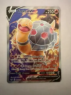Torkoal V Ultra Rare Full Art 188/202 Sword & Shield Holo Pokemon TCG - Image 1