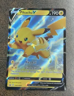 Pikachu V SWSH063 Black Star Promo Holo Pokemon Card - Image 1