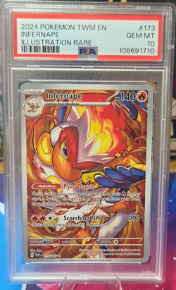 Pokemon TCG Infernape 173/167 Twilight Masquerade Illustration Rare PSA 10 - Image 1