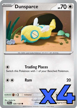 4x Dunsparce 120/159 Sv09: Journey Together PLAYSET x4 - Pokemon TCG - NM - Image 1