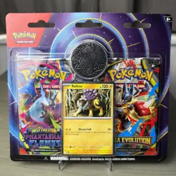 Pokemon TCG Two Pack Blister With Raikou Promo Phantasmal & Mega Evolution - Image 1