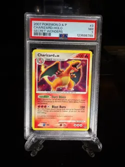 PSA 7 2007 Pokemon D & P Charizard- Holo Secret Wonders #3 - Image 1