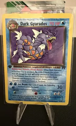 Pokemon TCG 1st Edition Dark Gyarados Team Rocket 25/82 Rare 1999 Non-holo - Image 1