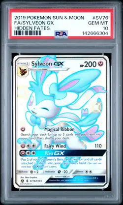 Fa/Sylveon Gx Pokemon Sun & Moon Hidden Fates SV76 NM PSA 10 - Image 1