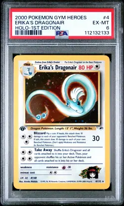 Erika'S Dragonair Pokemon Gym Heroes 4 NM PSA 6 - Image 1
