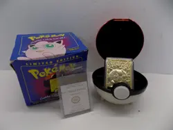Jiggly Puff 1999 Burger King 23k Gold Pokemon Trading Card with PokeBall & COA - Image 1