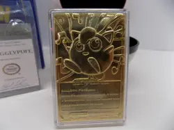 Jiggly Puff 1999 Burger King 23k Gold Pokemon Trading Card with PokeBall & COA - Image 3