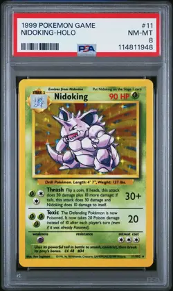 Nidoking-Holo Pokemon Game 11 NM PSA 8 - Image 1