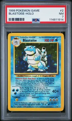Blastoise-Holo Pokemon Game 2 NM PSA 7 - Image 1