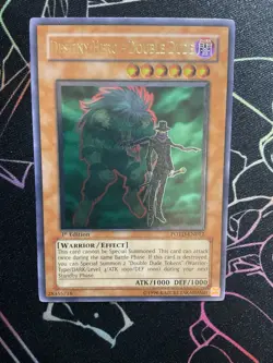 Yugioh Destiny Hero Double Dude Ultimate Rare POTD-EN012 1st Edition - Image 2