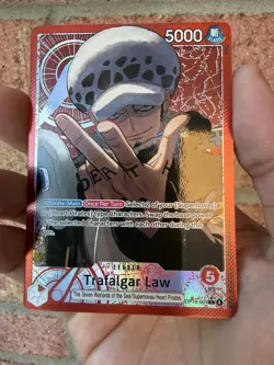 One Piece CCG Trafalgar Law Leader Alternate ART OP14-001 EN - Image 1