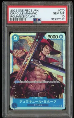 2022 One Piece Japanese DRACULE MIHAWK Romance Dawn OP01-070 - PSA 10 - Image 1
