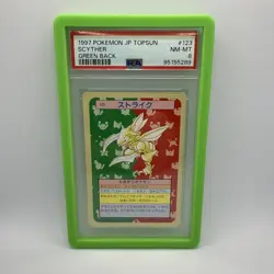 Scyther 1997 Topsun Green Back Japanese Pokemon PSA 8 NM-MT - Image 1
