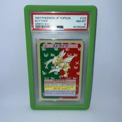 Scyther 1997 Topsun Green Back Japanese Pokemon PSA 8 NM-MT - Image 2