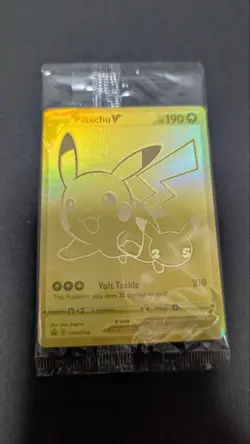 Pokemon Card Golden Pikachu V & Poke Ball 25th Anniversary PROMO English SWSH145 - Image 2