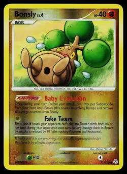 Pokemon Card - Bonsly Diamond & Pearl 71/130 Reverse Holo Common - Image 1