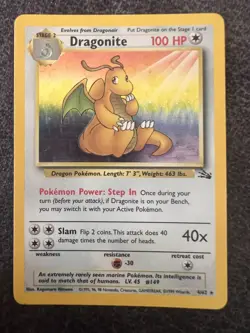 Dragonite 4/62 Holo Rare Pokemon Card NM/LP - Image 1