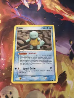 Pokemon TCG Ditto 64/113 Squirtle EX Delta Species 2005 Card LP Non Holo Vintage - Image 1