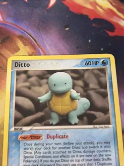 Pokemon TCG Ditto 64/113 Squirtle EX Delta Species 2005 Card LP Non Holo Vintage - Image 3