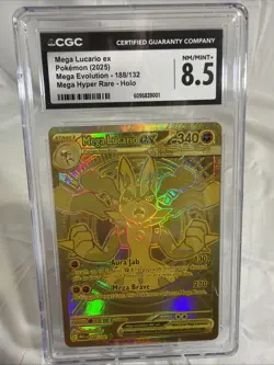 Mega Lucario Mega Hyper Rare Gold CGC 8.5 ERROR CARD *Read* - Image 1