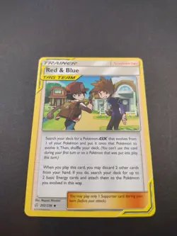 Red & Blue 202/236 VLP Non Holo Cool ASH Red and GARY Blue Art Pokemon Card! - Image 1