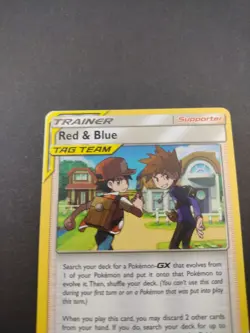 Red & Blue 202/236 VLP Non Holo Cool ASH Red and GARY Blue Art Pokemon Card! - Image 2