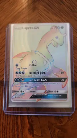 Lapras GX 151/149 Rainbow Secret Rare Full Art NM Sun & Moon Pokemon Card - Image 1