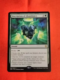 Inscription of Abundance #186 - Zendikar Rising ZNR Magic MTG - Unplayed Mint+ - Image 1