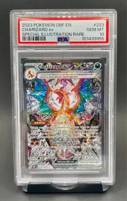 PSA 10 Charizard ex #223 Special Illustration Rare SIR Pokemon Obsidian Flames - Image 1