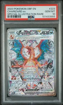 PSA 10 Charizard ex #223 Special Illustration Rare SIR Pokemon Obsidian Flames - Image 3