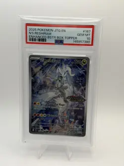 2025 POKEMON JTG EN-JOURNEY TOGETHER #167 N'S RESHIRAM STAMPED PSA 10 - Image 1