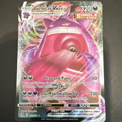 Pokemon TCG Gengar VMAX 157/264 Fusion Strike Holo Ultra Rare Single Strike 320… - Image 1