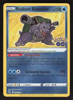 Radiant Blastoise 018/078 Pokemon TCG Pokemon GO NM - Image 1