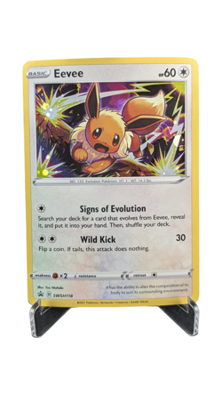Eevee HD SWIRL SWSH118 Cosmos Holo Black Star Promo Pokemon NM 2021 Costco Chest - Image 1