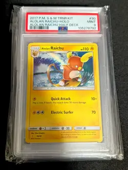 ⚡ 2017 Sun & Moon Alolan Raichu Holo Rare Stage 1 #30 Graded PSA 9 ⚡ - Image 1