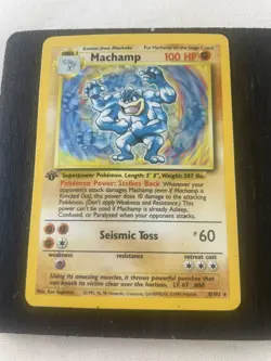 Machamp 1st Edition Holo Rare 1999 8/102 Base Set Unlimited Pokemon TCG - Image 1