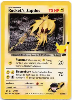 Rocket's Zapdos 15/132 holo Celebrations: Classic Collection - Image 1