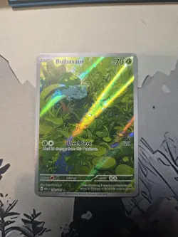 NM English Bulbasaur Illustration Rare 166/165 Scarlet & Violet 151 Pokemon TCG - Image 2
