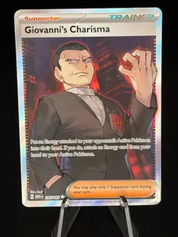 Giovanni's Charisma 197/165 Ultra Rare 151 Pokemon Damaged - Image 1