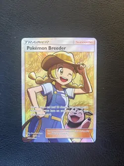 Pokemon Breeder 73/73 Ultra Rare Full Art Pokemon Shining Legends NM/M MINT - Image 1