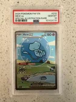 2024 Pokemon PAF EN Paldean Fates Special Illustration Rare #232 Mew ex PSA 10 - Image 2