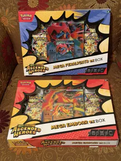 Pokemon TCG Ascended Heroes Mega Emboar & Feraligatr Ex Boxes SEALED (Lot Of 2) - Image 1