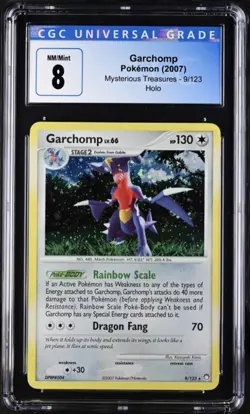 Garchomp Holo CGC 8 NM/Mint 9/123 Mysterious Treasures Rare Pokemon TCG - Image 1