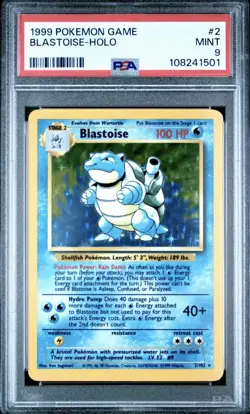 1999 POKEMON BASE SET UNLIMITED #2 BLASTOISE-HOLO PSA 9 - Image 2