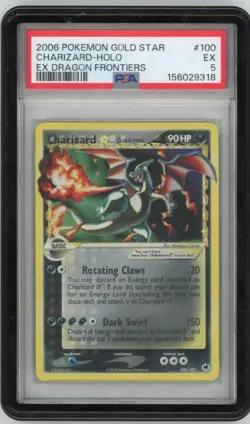 2006 POKEMON EX DRAGON FRONTIERS GOLD STAR #100 CHARIZARD-HOLO PSA 5 - Image 1
