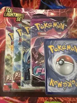 Pokemon TCG Lightning Set 4 Packs + 1 Bonus Card! Brand New/Sealed! - Image 1