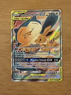 Eevee & Snorlax GX Tag Team SM169 Black Star Promo Pokemon Card 2019 - Image 1